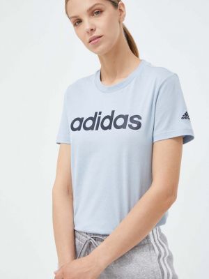 Pamučna majica Adidas plava