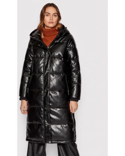 Geanta de piele din piele ecologică Dkny negru