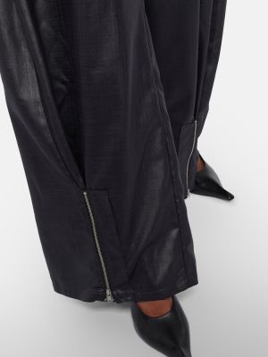 Voľné hodvábne nohavice na zips Didu čierna