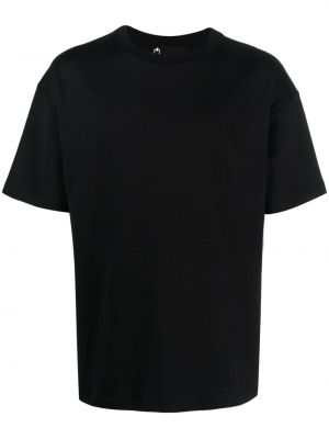 Koszulka bawełniana z okrągłym dekoltem Styland czarna