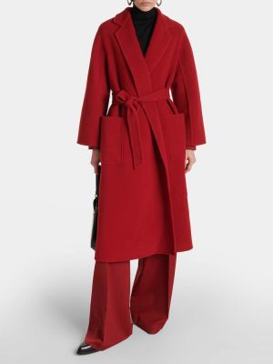 Kašmírový kabát Max Mara červený