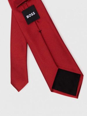 Jedwabny krawat Boss czerwony
