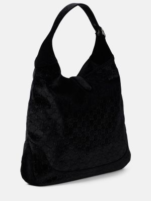 Βελούδινη τσάντα ώμου Gucci μαύρο