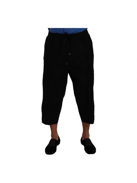 Spodnie sportowe bawełniane Dolce And Gabbana czarne