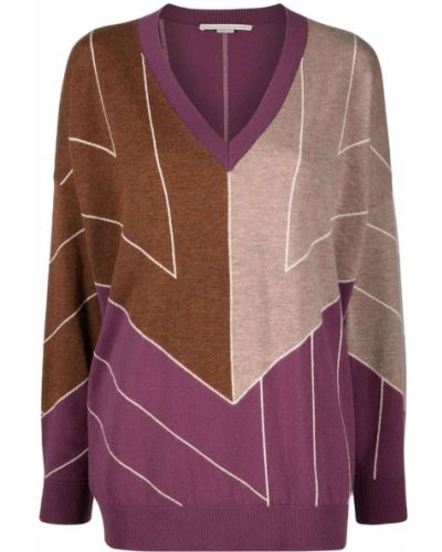 Žakardinis megztinis Stella Mccartney violetinė