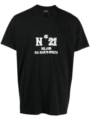 Koszulka bawełniana z nadrukiem N°21 czarna