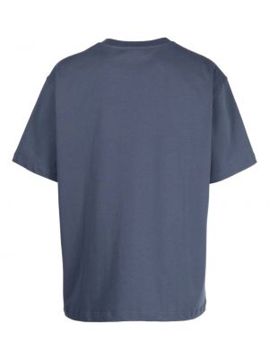 T-shirt en coton à imprimé Pleasures bleu