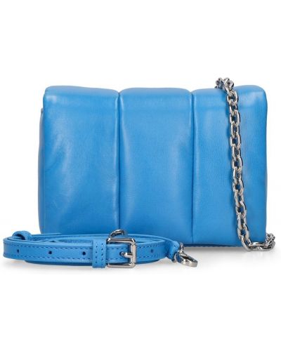 Ватирани кожени чанта за ръка Stand Studio синьо
