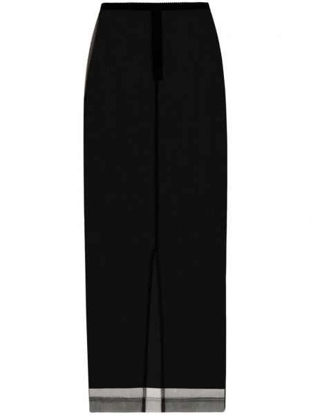 Průsvitné midi sukně Dolce & Gabbana černé