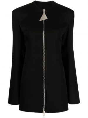 Μάλλινη κοκτέιλ φόρεμα με φερμουάρ The Attico μαύρο