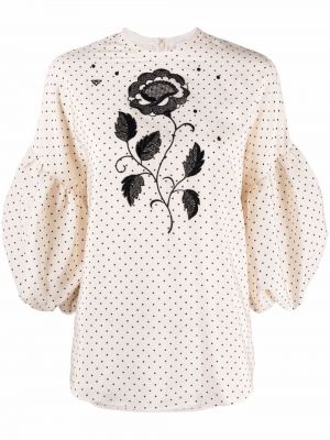 Floral brodert kort bluse Giambattista Valli