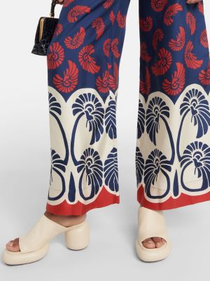 Pantaloni de mătase cu imagine La Doublej