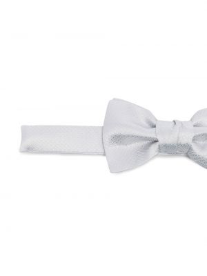 Jedwabny krawat z kokardką Lanvin biały
