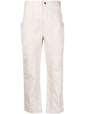 Béžové bavlněné rovné kalhoty Isabel Marant Etoile