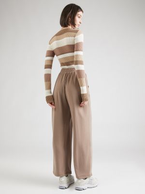 Меланжирани широки панталони тип „марлен“ Abercrombie & Fitch кафяво