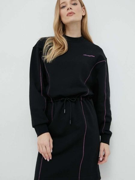 Karl Lagerfeld pamut ruha fekete, midi, oversize