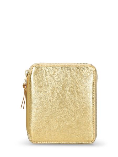 Kožená peňaženka na zips Comme Des Garçons Wallet zlatá
