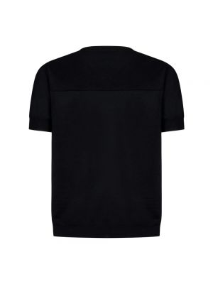 Koszulka z wełny merino Jil Sander czarna