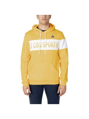 Bluza z kapturem z nadrukiem Le Coq Sportif żółta