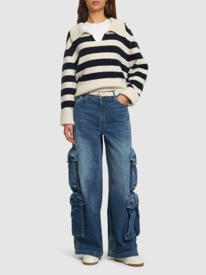 High waist jeans ausgestellt Amiri blau