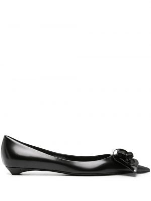 Ниски обувки на цветя Prada черно