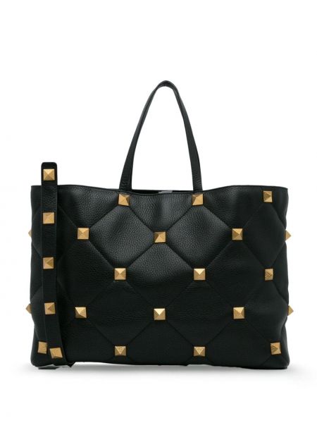 Kožená nákupná taška Valentino Garavani Pre-owned čierna