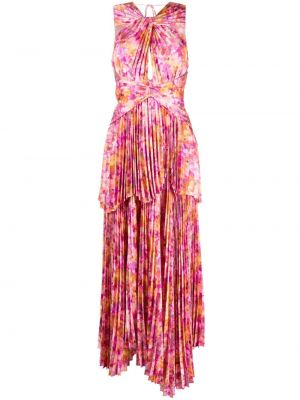 Koktejlkové šaty s potlačou s abstraktným vzorom Acler ružová