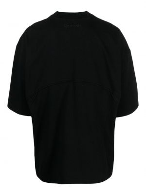Haftowana koszulka bawełniana Reebok czarna