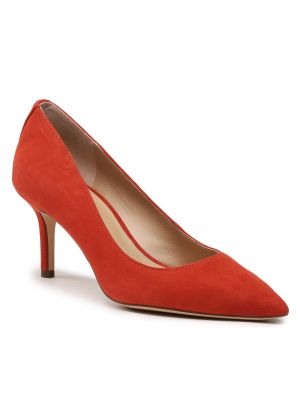 Полуотворени обувки с ток Lauren Ralph Lauren червено