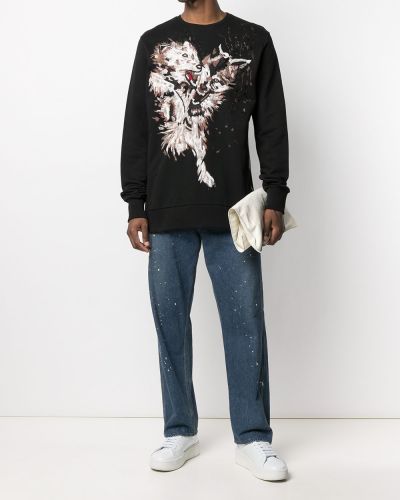 Džemperis ar rāvējslēdzēju ar izšuvumiem Ih Nom Uh Nit melns