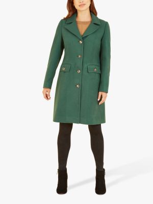 Пальто на пуговицах Yumi зеленое