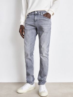 Приталенные джинсы скинни слим Tommy Jeans серые