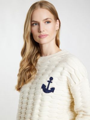 Pullover Dreimaster Maritim bianco