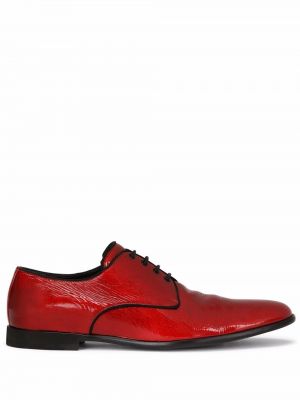 Кожени обувки в стил дерби от лакирана кожа Dolce & Gabbana червено