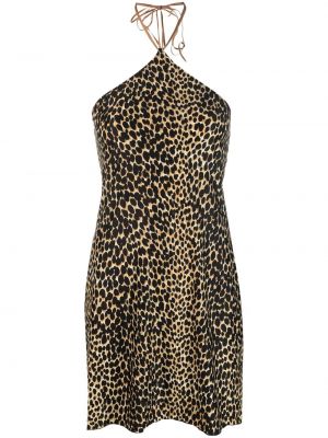 Obleka s potiskom z leopardjim vzorcem Dolce & Gabbana Pre-owned rjava