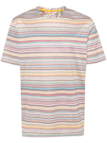 Triibuline puuvillased t-särk Paul Smith kollane