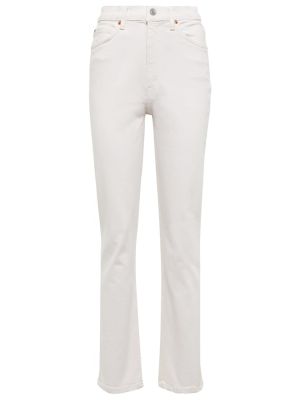 Kõrge vöökohaga sirged teksapüksid Re/done valge