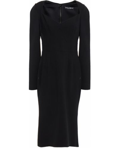 Вовняне плаття міді Dolce & Gabbana, чорне