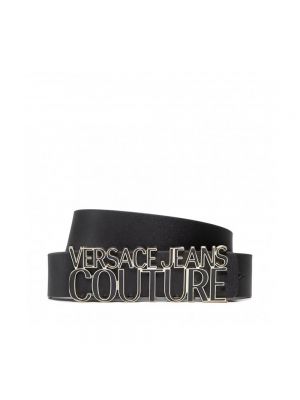 Pasek skórzany Versace Jeans Couture czarny