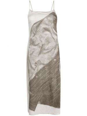 Rochie midi de lână cu imagine Paloma Wool gri
