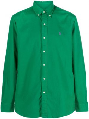 Bavlnené polokošeľa s výšivkou Polo Ralph Lauren zelená