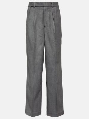 Pantaloni dritti di lana Jacques Wei grigio