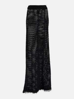 Bavlnená dlhá sukňa Dries Van Noten čierna