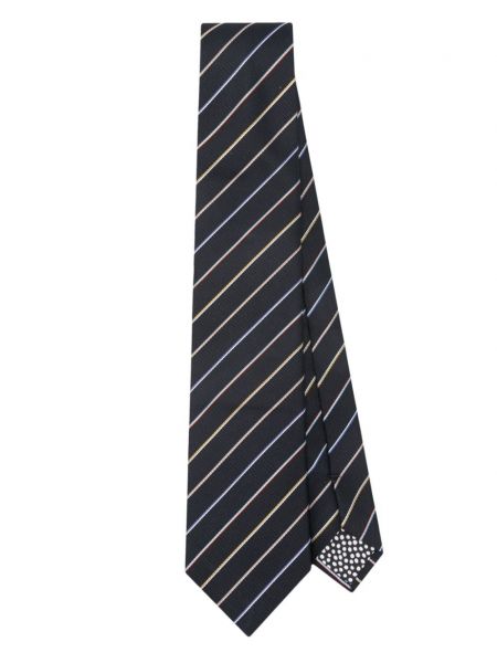 Dryžuotas šilkinis kaklaraištis Paul Smith mėlyna