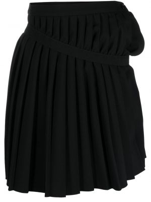 Plisuotas asimetriškas mini sijonas Mm6 Maison Margiela juoda