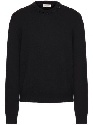 Пуловер с шипове Valentino Garavani черно