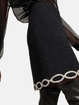 Jupe courte à imprimé en tweed Valentino noir