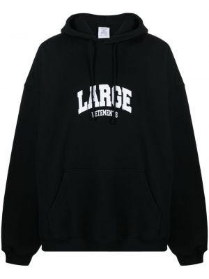 Hoodie med broderi Vetements svart