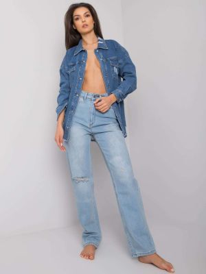 Roztrhané džínsy s rovným strihom Fashionhunters