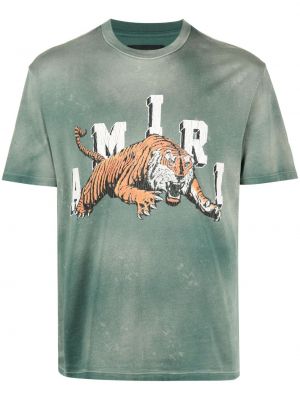 Marškinėliai su tigro raštu Amiri žalia
